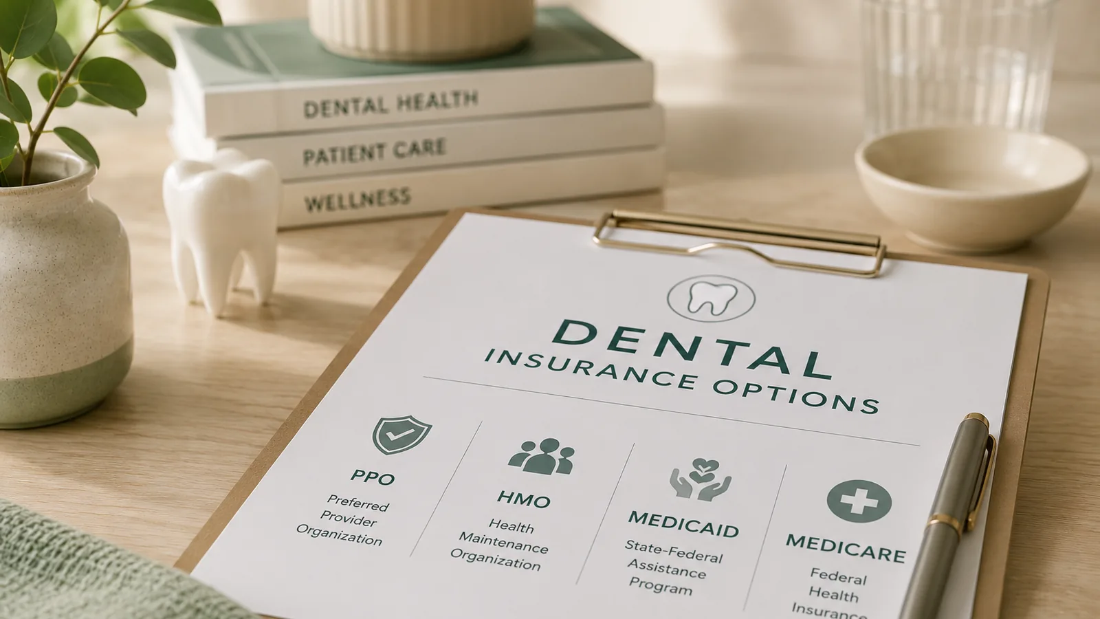 MDRN Dental Studio educational image for Dental PPO, HMO, Medicaid, Medicare: What Patients Should Clarify Before Scheduling