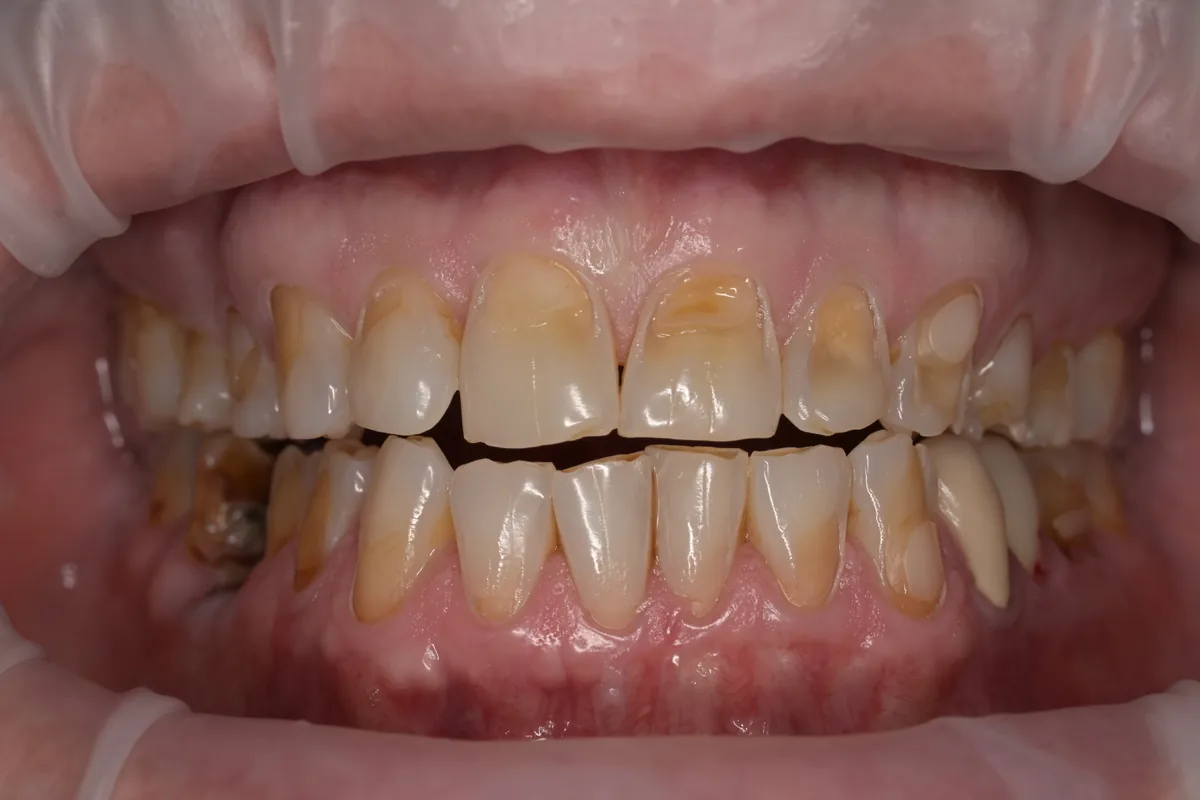 Before upper composite bonding at MDRN Dental Studio